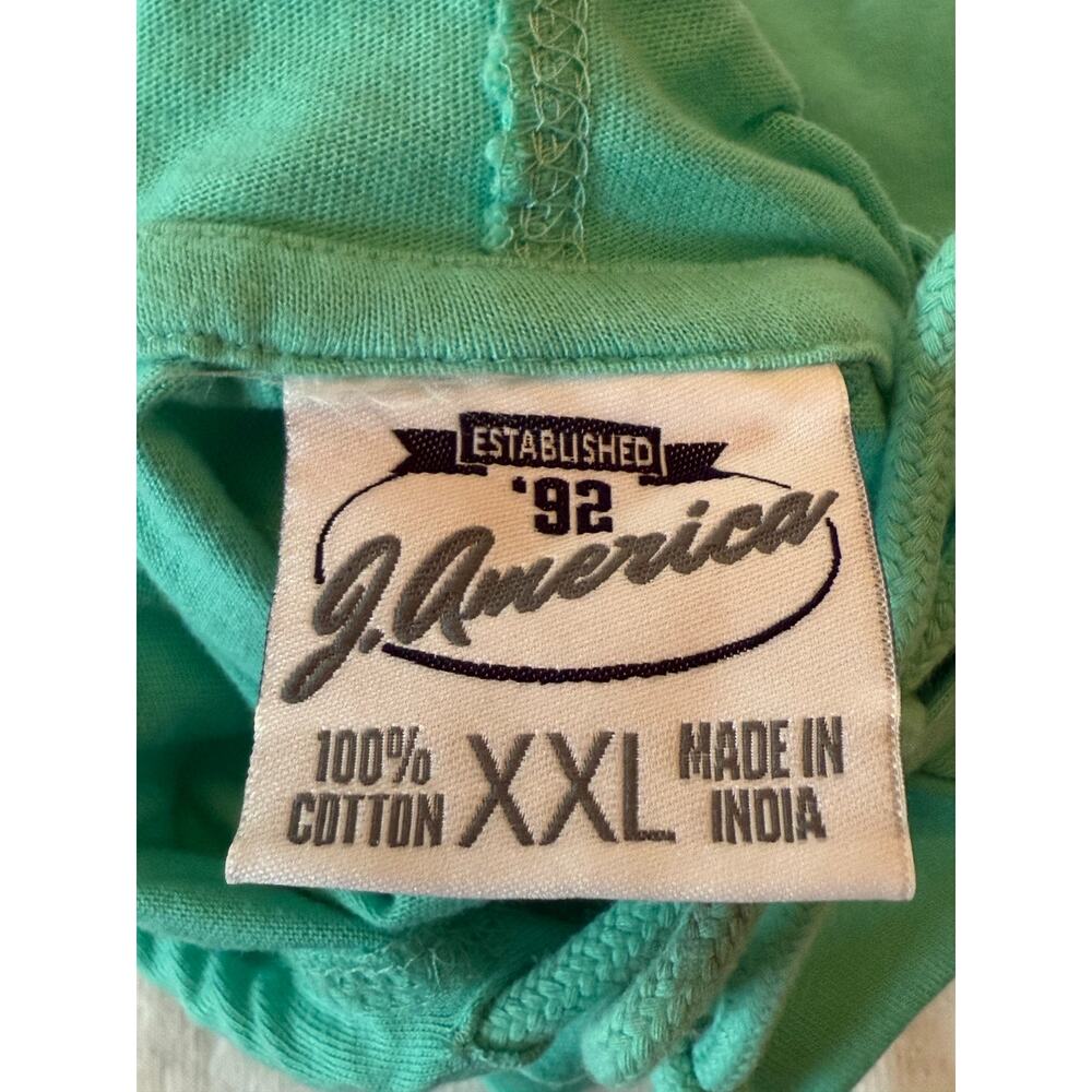 J. America Hooded Game Day Jersey Absolut. Mint Green XXL T-Shirt Cotton NWT - Picture 5 of 16